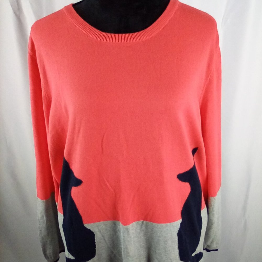 Crown & Ivy Women's Color Block Sweater With Wolv… - image 1